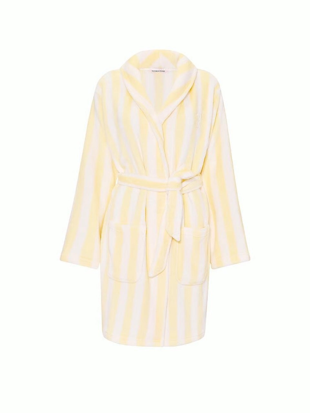 Victoria’s Secret Striped Yellow & White Plush Robe